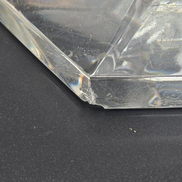 Vintage Val St Lambert Gardenia Lead Crystal Hexagonal Candlestick Holder JE3813 - Picture 4 of 8